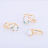 Custom Gemstone Ring Moonstone Ring Gold Plating Birthstone Ring