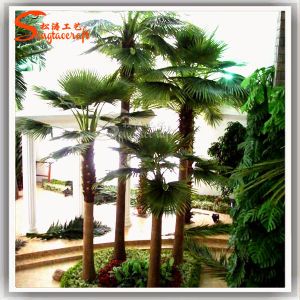 China Suppliers Artificial Fan Palm Tree with Fiberglass Trunk