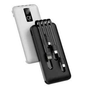 Wholesale 10000mAh Portable Rear Plug-in Power Bank Mini Power Bank Built-in Wired Mobile Power Bank Small Power Bank Factory
