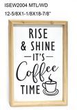 Wood Framed Home Decorative Coffee Wall Sign