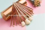Fancy Gold Color Makeup Brush Set with Overall Metal Handle