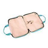 Best Selling Quality Blue Cosmetic Bag Zip Pouch Hanging Brush Organizer Travel Brush Set Storage Makeup Brush Holder Bag