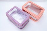 Transparent Clear Makeup Bag Cosmetic Pouch PVC Window PU Leather Wholesale Travel Cosmetic Pouch Make up Storage Bag