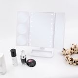 LED Trifold Three Round Magnifying Function Hot Selling Vanity Table Hollywood Style Ins Celebrity Makeup Mirror