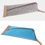 Blue Felt Office Beautiful Fashion School Zipper Pouch Pen Pencil Case Bag Manufacturer