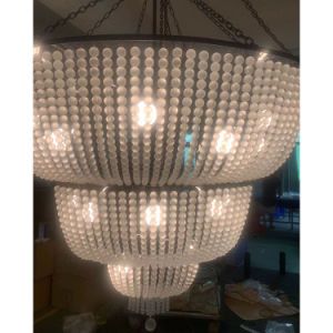 Simig Lighting American Country Neo-Classical Crystal Chandelier Living Room Personality Creative Clip Wrought Iron Beads Chandelier Hotel Lights