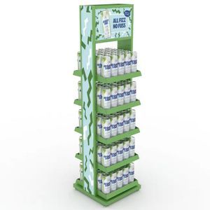 Supermarket Custom Metal Wire Soda Cans or Beer Cans Display Rack for Stores