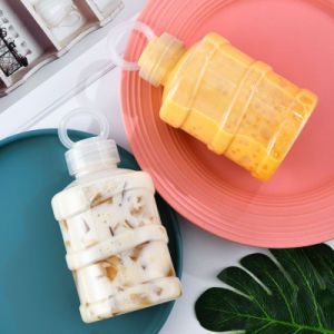 Plastic Juice Bottles with Caps, Reusable Water Bottles, Clear Bulk Drink Containers for Juicing, Smoothie, Drinking and Other Beverages