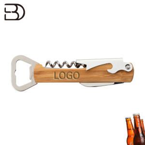 Bamboo Handle Multi-Tool Red Wine Opener Bottle Corkscrew Champagne Opener Manual Beer Opener Custom Logo