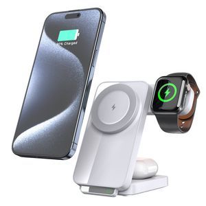 3 in 1 Universal Wireless Charger Charging Station Super Fast Wireless Charger Phone Holder with LED Light