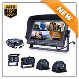HD Car Security System with Large 9 Quad Monitor and 4 Vehicle Reversing Cameras
