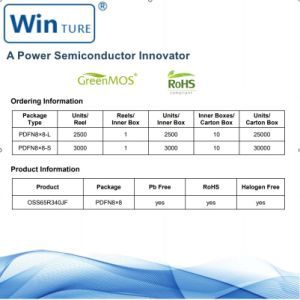 Solar/UPS High Voltage Single N-Channel Power Mosfet