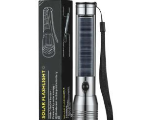 Solar USB Rechargeable Portable LED Flashlight Torch Emergency Energy Hand Home Camping Light