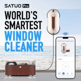 Satuo Window Cleaning Robot Vacuum with Ultrasonic Water Spray and APP Control for Indoor Outdoor High Windows Glass