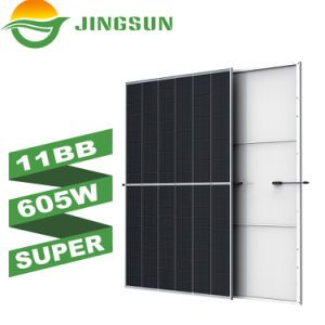 Factory Mono Highest Monocrystalline Solar Power Half Cell 605W Solar Panel PV Module for Solar Energy System