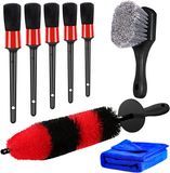 8PCS Car Wheel Brush Set Car Detailing Kit 5 Car Detailing Brushes Car Towel Wheel Brush Kit for Tire and Rim Cleaning