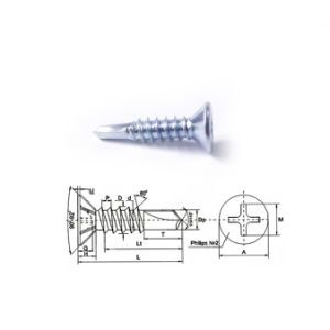 Screws for Window or Door Frames DIN7504 Metal Tornillo #7-19x3/4" Phillips Recess Countersunk Head Zinc Plated Window Screw Self Drilling Steel Framing Screws