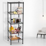 5 Tier Standing Style Durable Display Rack Adjustable Storage Wire Shelving