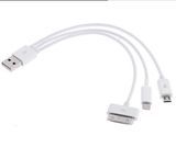 3-in-1 USB Charger Data Sync Cable for iPhone and Samsung