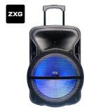 Party Portable 15" Stereo Speaker with Wireless Microphone Home Cinema Multimedia Sound Box Subwoofer Cheap Rechargeable Bluetooth Trolley Speaker
