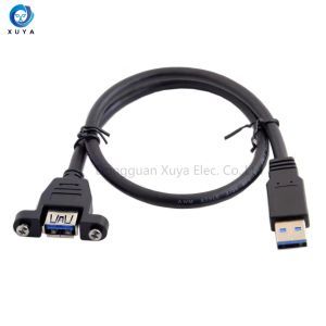 USB 3.0 5gbps Screw Locking Male Female Port 9 Cores Cable for Car Truck Motorcycle Charge Data Extension Cable