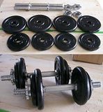 Black Painted Cast Iron Dumbbell Set