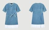 Women Denim Jeans Dress Washing Front Pleat Elegant Design