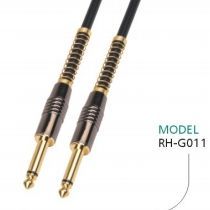 Guitar Cable 10FT 1/4 Inch 6.35mm Gold Straight Nylon Ts to Ts Electric Guitar and Bass Audio Cord Professional Instrument Wire CCA 22/24 AWG Guage 011