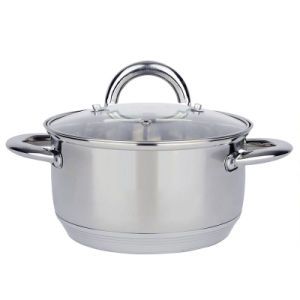 Factory Cookware Set Pot Kitchen Stainless Steel Casserole Cooking Pot with Glass Lid