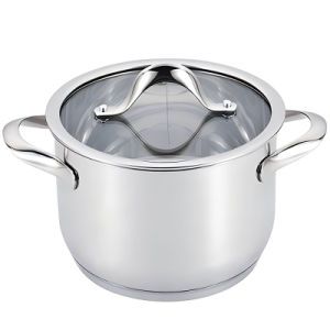 Kitchen Accessories Cooking Casserole Stainless Steel Cookware Pots with Glass Lid