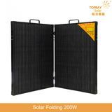 Topray Solar 200W Portable Foldable Monocrystalline Silicon 200 Watt Folding Solar Panel with Adapter Cord
