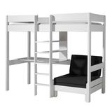 No. 1488 Solid Wood High Sleeper Bed with Table & Sofa Bed with Straight Stairs