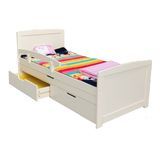 No. 1623 House Bed for Kids Solid Pine Wood Cabin Bed Single Bed with Storage