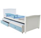 No. 1621 Kids and Children Solid Pine Wood Single Baby Bed with Drawer Storage