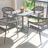 Stacking Large Loading Capacity Outdoor Rope Wicker Rattan Cushion Chair Balcony Garden Furniture Restaurant Coffee Table Chair Set
