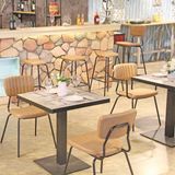 Commercial Furniture Industrial Soft High Bar Chair Metal Frame PU Leather Upholstered Restaurant Chair