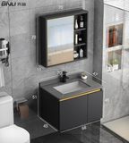 Modern Home Furniture Complete Bathroom Sets Wall Hung Bath Room Vanity Cabinets with Artificial Stone Basin