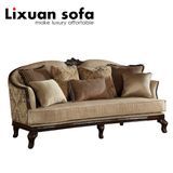 American Fabric Sofa Antique Loveseat Chair with Classical Table Set for Living Room