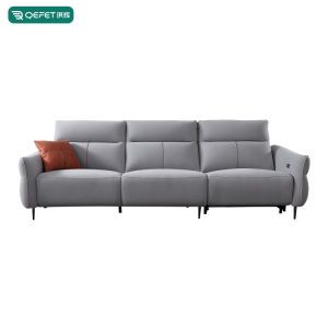 Modern Furniture Gray Velvet Power Electric Recliner Fabric Couch Sofa with Motor