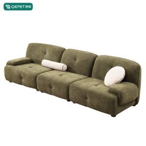 Modern Furniture Modular Green Boucle Fabric Couch Sofa for Home Living Room