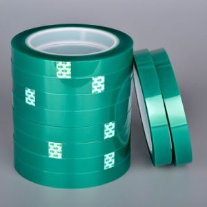 High Temperature Heat Resistant Green Polyester Silicone Tape for Powder Coating Masking