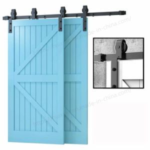 Huixing Bifold Barn Door Hardware Black Single Double Bi-Fold Top Mount Sliding Barn Door Hardware Kit