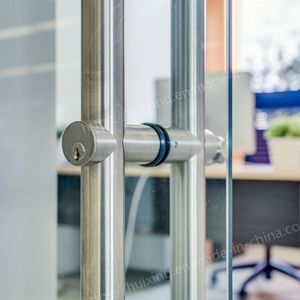 Commercial Glass Office Door Hardware Stainless Steel Push Pull H Entrance Safety Handle with Lock