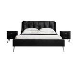 New Design Modern King Queen Double Size Wood and Soft Bed Upholstery Fabric Bed Frame