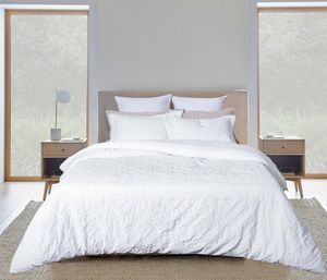 3PCS High Quality Clipped Bedding Set Cotton/Poly Jacquard White Twin Comforter Set