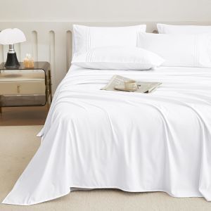 White Hotel Bedding Set 1800 Bedding Sheets & Pillowcases Luxury Microfiber Bedding Sheet for Hotel Supplies