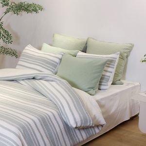 100% Cotton Green Stripe 3-Layer Yarn Dyed Comforter Set