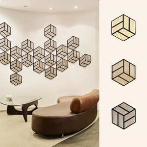 Low Price Hexagon Wood Veneer Polyester Fiber Pet Acoustic Panel Hexagon Sound Absorbing Panel Hexagon Acoustic Wood Wall Panel