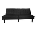 Modern Furniture Futon Black PU Sofa with Middle Cupholder