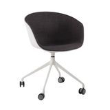 PP+Full Fabric Seat Cushion Aluminum Leg Wheel Office Chair Hotel Furniture